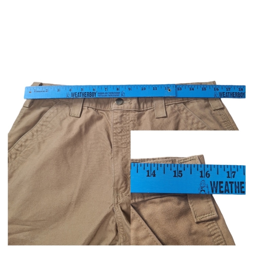 Carhartt 34x30 Tan Canvas Dungaree Fit Cotton Outdoor Workwear Carpenter Pants